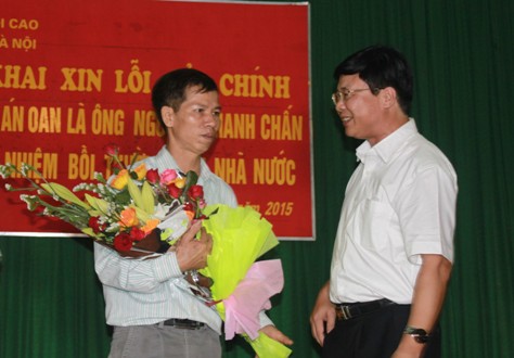 Đang chờ Bộ Tài chính xem xét trả tiền bồi thường cho ông Nguyễn Thanh Chấn